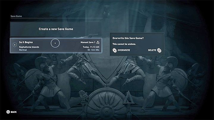 Twoje postępy mogą być zapisywane w grze aż na trzy różne sposoby - Jak zapisać i jak wczytać stan gry w Assassins Creed Odyssey - Assassins Creed Odyssey - poradnik do gry