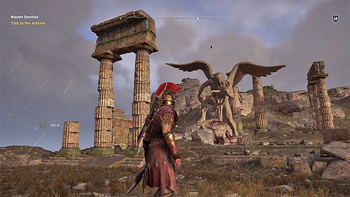 Celem podróży jest znajdujący się na wzgórzu posąg Kronosa - Enigmatyczne ostrakony na Elis - Assassins Creed Odyssey - poradnik do gry
