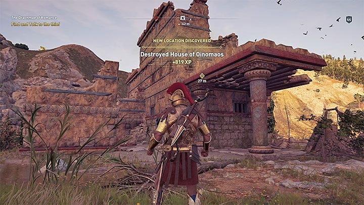 Dotrzyj do lokacji Destroyed House of Oinomaos, która znajduje się na północny-wschód od wioski olimpijskiej - Zadania poboczne na Elis - Assassins Creed Odyssey - poradnik do gry