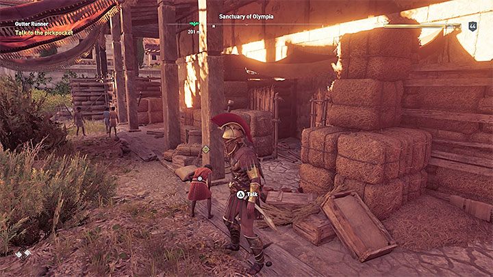 Opis: W trakcie gdy będziesz zagadywany przez sprzedawcę bohatera okradnie dziewczynka Maia - Zadania poboczne na Elis - Assassins Creed Odyssey - poradnik do gry
