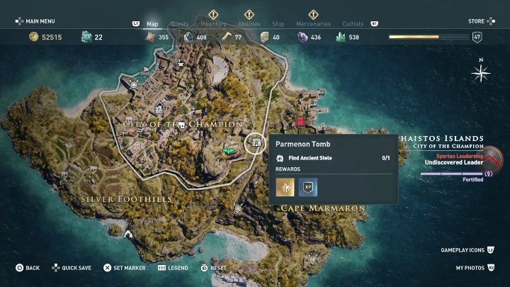 Lokalizacja grobowca: Środek wyspy Thasos - Grobowce na Wyspach Hefajstosa - Assassins Creed Odyssey - poradnik do gry