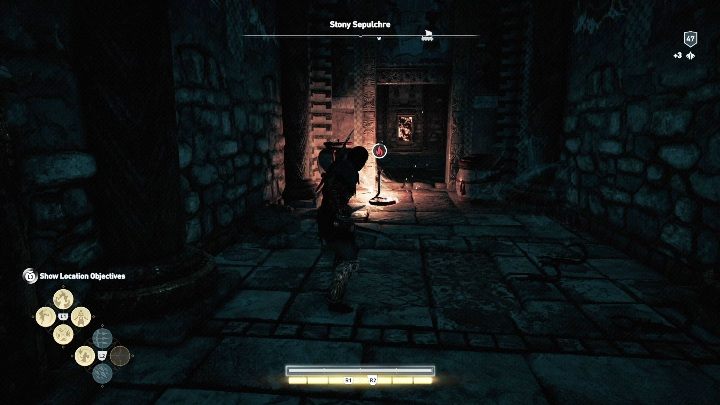W kolejnym pomieszczeniu zobaczysz tablicę - Grobowce na Skamieniałych wyspach - Assassins Creed Odyssey - poradnik do gry