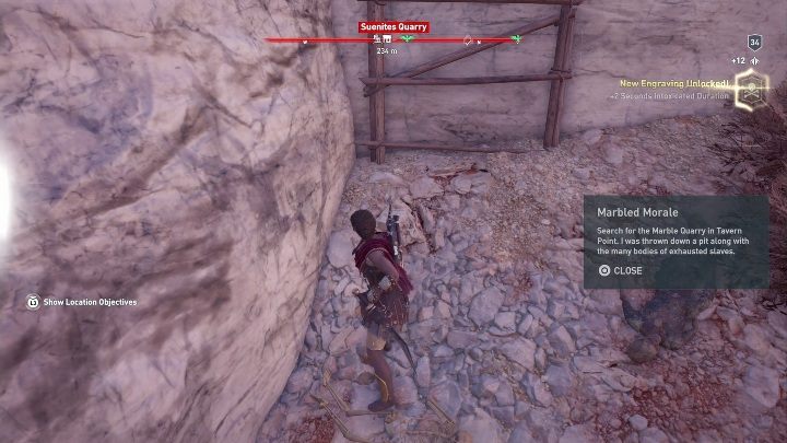 Rozwiązanie zagadki: Musisz udać się do kamieniołomu znajdującego się na południu wyspy - Enigmatyczne ostrakony - Wyspy Srebrne - Assassins Creed Odyssey - poradnik do gry