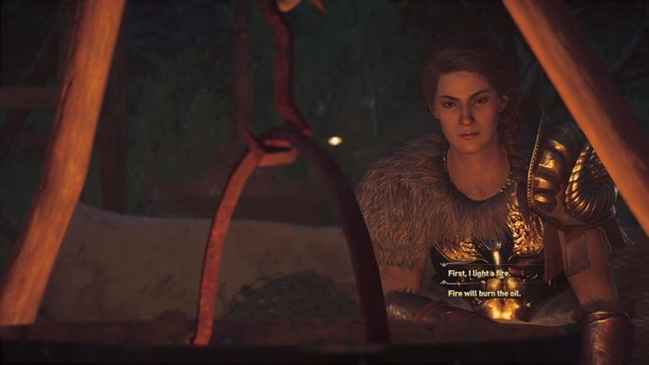 Przystąp do tworzenia olejku - zapal ogień, dodaj olej Ateny i na koniec dodaj płatki róż - Olimpiada - Solucja gry Assassins Creed Odyssey - Assassins Creed Odyssey - poradnik do gry