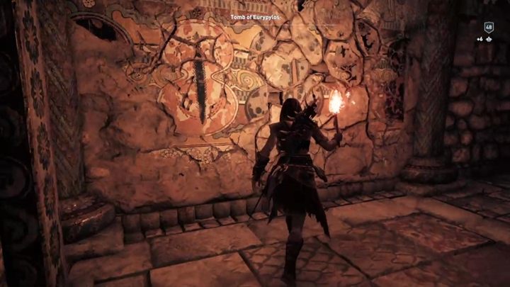 Po chwili dotrzesz do popękanej ściany - Grobowce w regionie Achaja - Assassins Creed Odyssey - poradnik do gry
