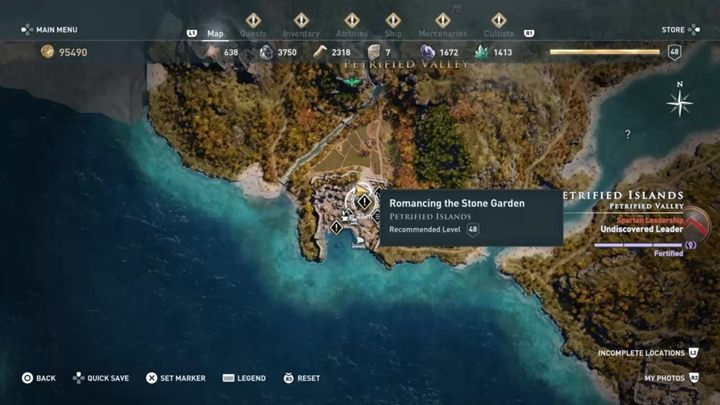 Aby odblokować walkę z Meduzą, musisz rozpocząć misję Posągowy romans w regionie Lesbos - Meduza - mityczne stworzenia w Assassins Creed Odyssey - Assassins Creed Odyssey - poradnik do gry