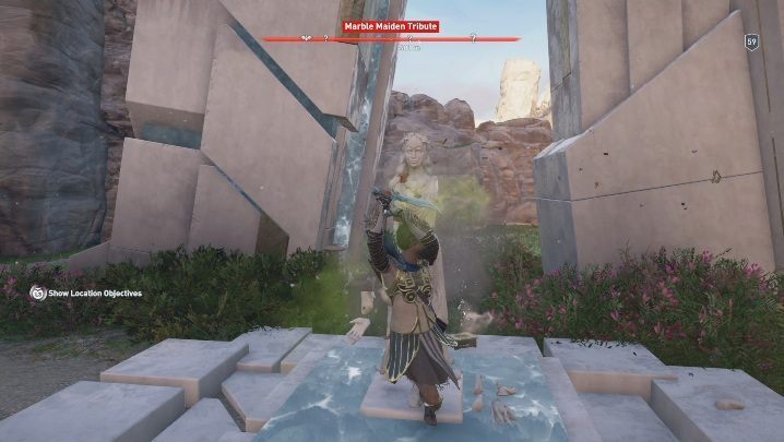 Jeden z Pomniki Marmurowej Dziewicy znajduje się na wschód od Wioski Poległych Herosów - Dziedzictwo Deukaliona - Pomnik Marmurowej Dziewicy w DLC Lost Atlantydy - Assassins Creed Odyssey - poradnik do gry