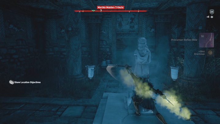 Aby odnaleźć ten pomnik musisz zanurkować i wpłynąć do podwodnej jaskini - Wiara Minosa - Pomnik Marmurowej Dziewicy w DLC Lost Atlantydy - Assassins Creed Odyssey - poradnik do gry