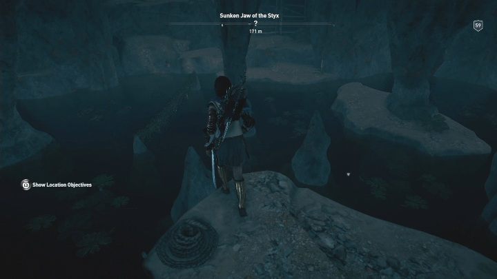 Po kamieniach przedostań się na druga stronę jaskini - Zatopiona Gardziel Styksu - Ślady Hermesa w DLC Lost Atlantydy - Assassins Creed Odyssey - poradnik do gry