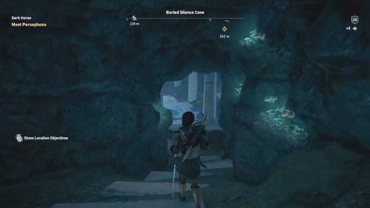 Grota ta nie ma żadnych rozgałęzień, musisz ich prosto przed siebie, aż dotrzesz do tablicy - Zakopana Grota Milczenia - Ślady Hermesa w DLC Lost Atlantydy - Assassins Creed Odyssey - poradnik do gry