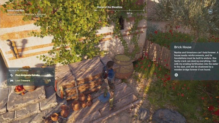 Lokalizacja enigmatycznego Ostrakonu: W Siedzibie Rodu/House of the Bloodline znajdziesz pierwszy element ostrakonu - Enigmatyczne ostrakony na Polach Elizejskich w Los Atlantydy DLC - Assassins Creed Odyssey - poradnik do gry