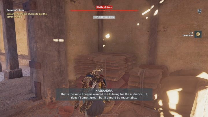 Po rozmowie z mężczyzną będziesz musiał udać się na poszukiwania wyjątkowego wina - Przedstawienie musi trwać - Solucja Assassins Creed Odyssey - Assassins Creed Odyssey - poradnik do gry