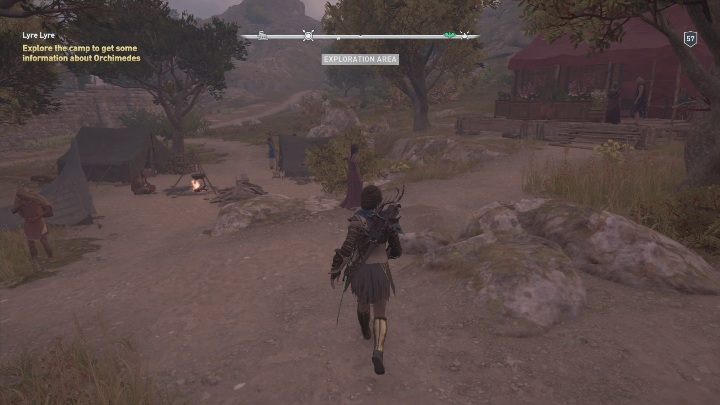Twoim zadaniem będzie wypytanie ludzi w obozowisku o Orchimedesa - Dziedzictwo poetki - Solucja Assassins Creed Odyssey - Assassins Creed Odyssey - poradnik do gry
