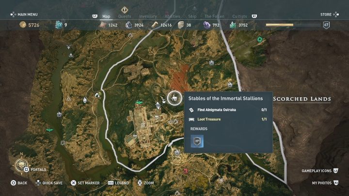 W lokacji The Scorched Lands/Spalonych ziemiach znajdziesz jeden Enigmatyczny Ostrakon - Cierpienia Hadesu | Enigmatyczne ostrakony | Los Atlantydy DLC - Assassins Creed Odyssey - poradnik do gry