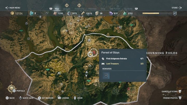 W lokacji Mourning Fields/Żałobne Pola znajdziesz jeden Enigmatyczny Ostrakon - Cierpienia Hadesu | Enigmatyczne ostrakony | Los Atlantydy DLC - Assassins Creed Odyssey - poradnik do gry