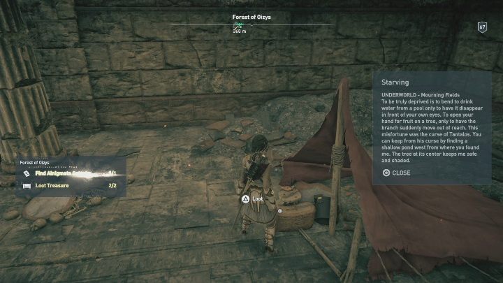 Lokalizacja enigmatycznego Ostrakonu: W lokacji nazwanej Forest of Oizys/Knieja Ojzys znajdziesz pierwszy element ostrakonu - Cierpienia Hadesu | Enigmatyczne ostrakony | Los Atlantydy DLC - Assassins Creed Odyssey - poradnik do gry