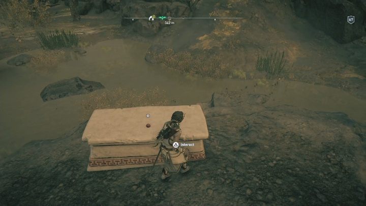 Rozwiązanie zagadki enigmatycznego Ostrakonu: Rozwiązanie zagadki znajdziesz w zachodniej części mapy - Cierpienia Hadesu | Enigmatyczne ostrakony | Los Atlantydy DLC - Assassins Creed Odyssey - poradnik do gry