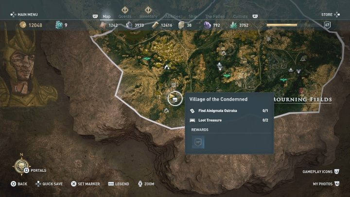 W lokacji Mourning Fields/ Żałobne Pola znajdziesz jeden Enigmatyczny Ostrakon - Cierpienia Hadesu | Enigmatyczne ostrakony | Los Atlantydy DLC - Assassins Creed Odyssey - poradnik do gry