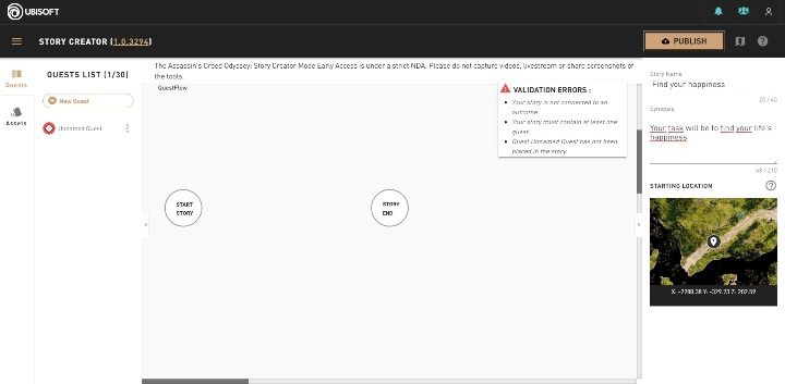 Jeśli zależy Ci na terenie po prostu zaznacz odpowiedni teren na mapie, a zaraz po wejściu tam rozpocznie się misja - Jak stworzyć własną misję w Assassins Creed Odyssey Story Creator Mode? - Assassins Creed Odyssey - poradnik do gry