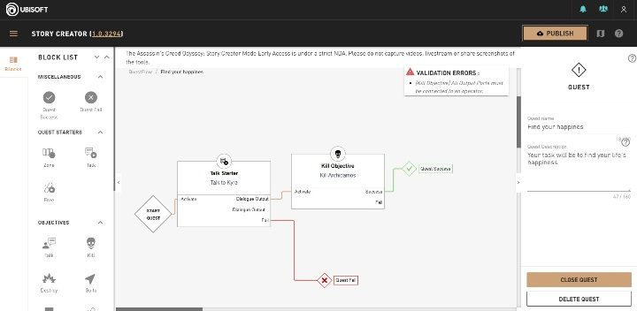 Pamiętaj, że jeśli cel zostanie wykonany gracz musi dostać kolejne zadanie do zrobienia, np - Jak stworzyć własną misję w Assassins Creed Odyssey Story Creator Mode? - Assassins Creed Odyssey - poradnik do gry