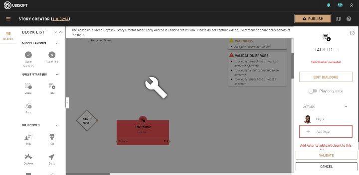 Aby rozpocząć tworzenie dialogu między bohaterami musisz pierw wybrać opcję talk jest ona zaznaczona na screenie powyżej - Jak stworzyć dialogi w Assassins Creed Odyssey Story Creator Mode? - Assassins Creed Odyssey - poradnik do gry