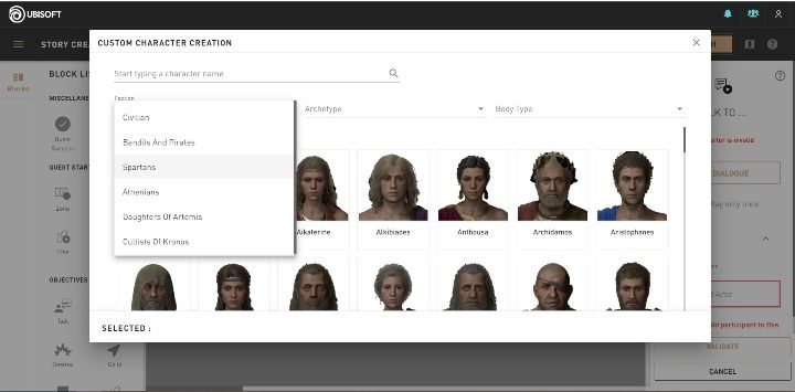 Jako, że w bibliotece postaci znajduje się, aż 80 modeli filtry mogą ułatwić twoje poszukiwanie - Jak stworzyć dialogi w Assassins Creed Odyssey Story Creator Mode? - Assassins Creed Odyssey - poradnik do gry