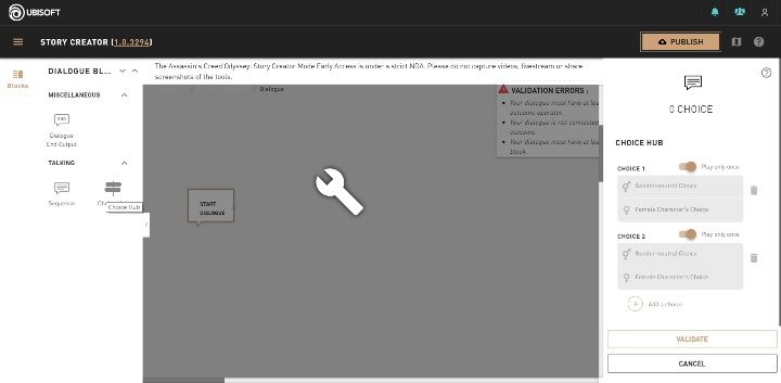 Jeśli jednak chcesz pobawić się w tworzenie wyborów użyj opcji choice hub - Jak stworzyć dialogi w Assassins Creed Odyssey Story Creator Mode? - Assassins Creed Odyssey - poradnik do gry