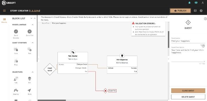Zmiany w swoim projekcie możesz wprowadzać nawet po tym jak już udostępnisz misję w sieci - Porady na start w Assassins Creed Odyssey Story Creator Mode - Assassins Creed Odyssey - poradnik do gry