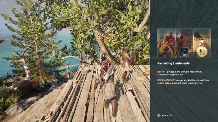 Gra poinformuje cię, że ogłuszonych bandytów możesz rekrutować na statek - Polowanie na wilka - Solucja gry Assassins Creed Odyssey - Assassins Creed Odyssey - poradnik do gry