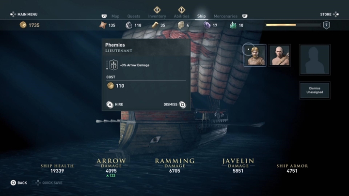 Otwórz zakładkę statku i ustaw zrekrutowanego łotra, by pełnił rolę porucznika na statku - Polowanie na wilka - Solucja gry Assassins Creed Odyssey - Assassins Creed Odyssey - poradnik do gry