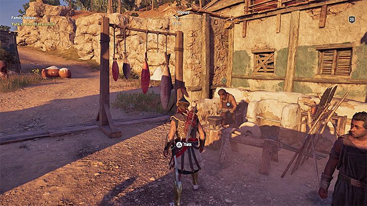 Pierwsza część pobocznego questu dotyczy odzyskania miecza i musisz właśnie w tej sprawie spotkać się w wiosce z kowalem Kostą - Kosta - Romanse w Assassins Creed Odyssey - Assassins Creed Odyssey - poradnik do gry