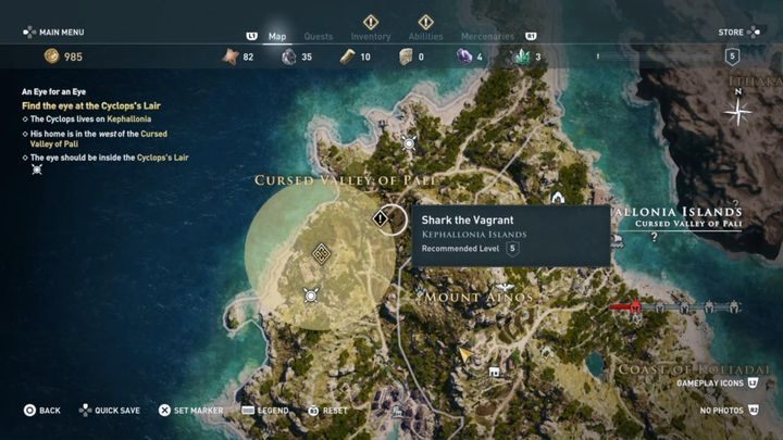 Miejsce rozpoczęcia/zakończenia zadania. - Wyspy Kefalońskie - Misje poboczne w Assassins Creed Odyssey - Assassins Creed Odyssey - poradnik do gry