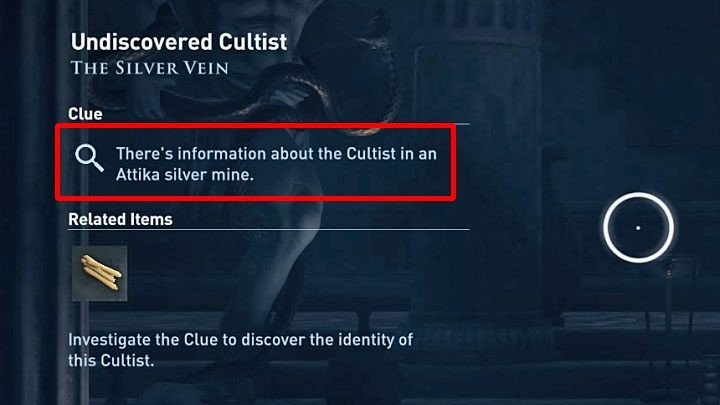 Nowe ślady pozwalające na identyfikowanie kultystów możesz pozyskiwać na różne sposoby - AC Odyssey: Czciciele Kosmosa - lista, podstawy - Assassins Creed Odyssey - poradnik do gry