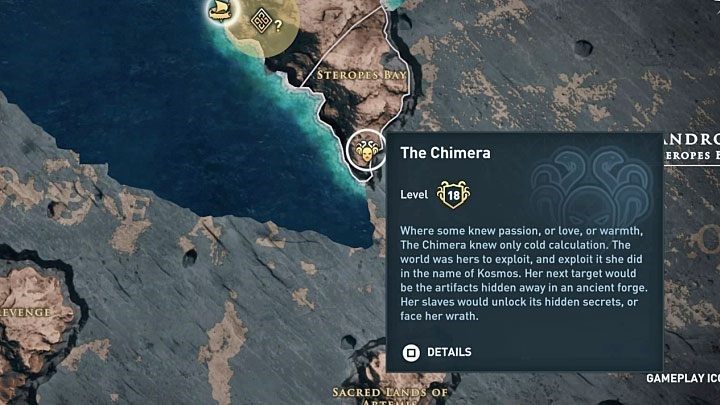 Każdy zidentyfikowany Czciciel Kosmosa jest zaznaczany na mapie świata - przykład ikonki kultysty prezentuje powyższy obrazek - AC Odyssey: Czciciele Kosmosa - lista, podstawy - Assassins Creed Odyssey - poradnik do gry