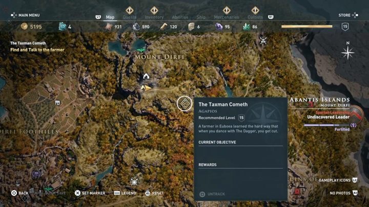 Musisz udać się na wschód, gdzie znajdziesz zniszczony wóz - Wyspa Abantis - Misje poboczne w Assassins Creed Odyssey - Assassins Creed Odyssey - poradnik do gry