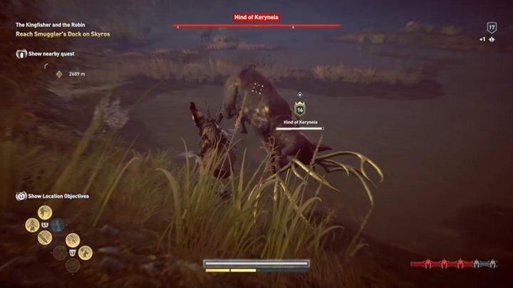 Opis: Walka z Łanią kerynejską jest dość prosta, choć może zająć trochę czasu - Łania kerynejska w Eubea - Polowanie na siedem bestii - Assassins Creed Odyssey - poradnik do gry