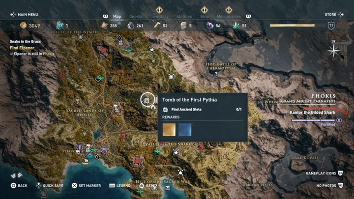 Lokalizacja grobowca: Parnas, niedaleko Świątyni Apollo - Grobowce w Fokida - Assassins Creed Odyssey - poradnik do gry