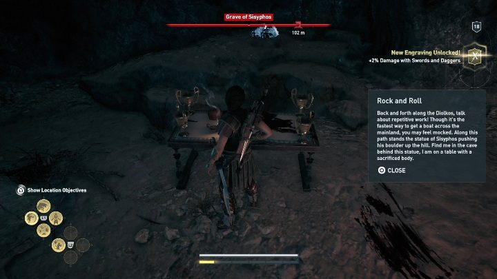 Rozwiązanie zagadki: Udaj się do Grave of Sisyphos - Enigmatyczne ostrakony - Koryncja - Assassins Creed Odyssey - poradnik do gry