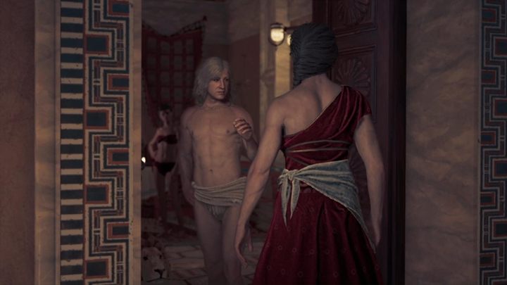 Udaj się do jednego z pokoi, a znajdziesz tam Alkibiadesa - Droga do Sympozjon - Solucja gry Assassins Creed Odyssey - Assassins Creed Odyssey - poradnik do gry
