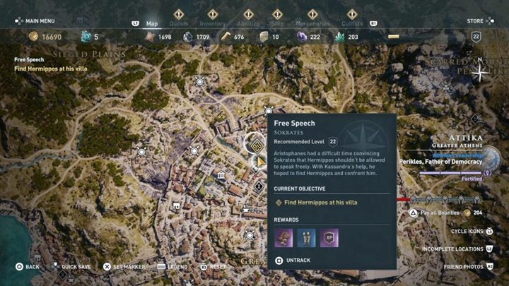 Start misji: Wykonaj misje Alkibiadesa i pomów z Aristophanesem - Attyka - Misje poboczne w Assassins Creed Odyssey - Assassins Creed Odyssey - poradnik do gry