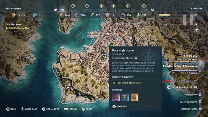 Start misji: Wykonaj wcześniejsze misje i pomów z Sokratesem - Attyka - Misje poboczne w Assassins Creed Odyssey - Assassins Creed Odyssey - poradnik do gry
