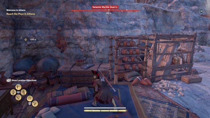 Lokacja enigmatycznego Ostrakonu: Wyspa Salamis - Kamieniołom marmuru w Salaminie - Enigmatyczne ostrakony - Attyka - Assassins Creed Odyssey - poradnik do gry