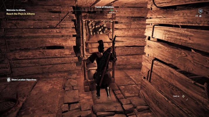 Teraz wsuń drugą półkę na miejsce szczeliny, by odsłonić przejście dalej - Grobowce w Attyka - Assassins Creed Odyssey - poradnik do gry