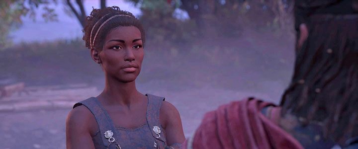 Roxana to czarnoskóra wojowniczka z gry Assassins Creed: Odyssey, która przygotowuje się do Bitwy Setki Dłoni (The Battle of One Hundred Hands) - Roxana - Romanse w Assassins Creed Odyssey - Assassins Creed Odyssey - poradnik do gry