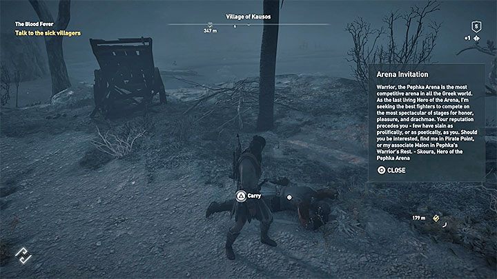 W celu otrzymania zaproszenia na Arenę musisz pokonać dowolnego najemnika (łowcę nagród) - Jak odblokować walki na Arenie w Assassins Creed Odyssey? - Assassins Creed Odyssey - poradnik do gry