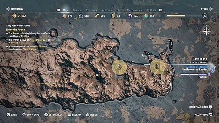 W celu dotarcia do Arenę musisz dopłynąć do wyspy Pephka, która znajduje się w prawym dolnym rogu mapy świata - Jak odblokować walki na Arenie w Assassins Creed Odyssey? - Assassins Creed Odyssey - poradnik do gry