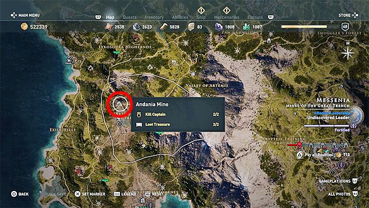 Lokalizacja skrzyni: Kopalnia Andania (Andania Mine), region Mesenia - Legendarne skrzynie w grze Assassins Creed Odyssey - Assassins Creed Odyssey - poradnik do gry