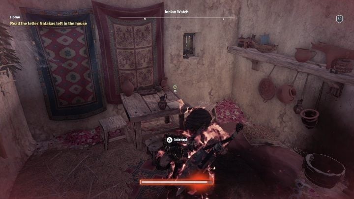 Po pożegnaniu musisz udać się do domu i przeczytać notatkę zostawioną przez mężczyzn - Dom | Solucja Assassins Creed Odyssey - Assassins Creed Odyssey - poradnik do gry