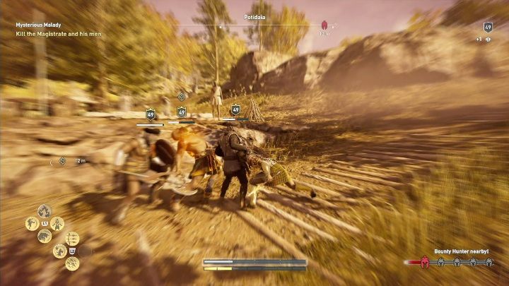 W trakcie rozmowy trafisz na wybór, możesz zaatakować wybraną postać - Magistrate bądź Doktor - Polowanie na Łowcę | Solucja Dziedzictwo pierwszego ostrza DLC - Assassins Creed Odyssey - poradnik do gry