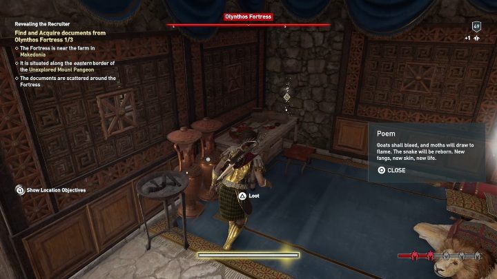 Kolejny dokument leży na stoiku - Zakon Łowców - zabójstwa w Dziedzictwo pierwszego ostrza DLC - Assassins Creed Odyssey - poradnik do gry